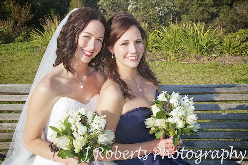 Bride with her sister prior to wedding - wedding photography sydney